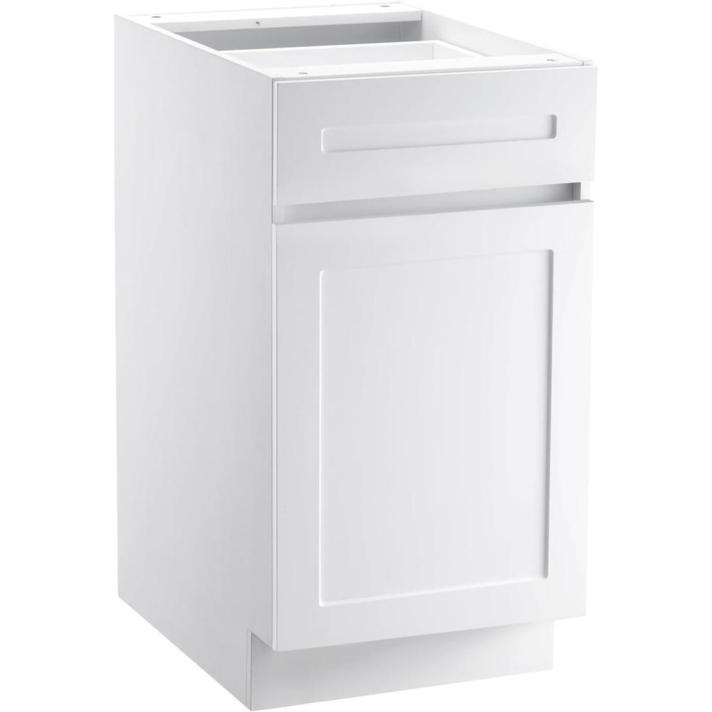 image:imageVEVOR White Shaker Base Cabinet 36Inch Unassembled Sink Base Cabinet 36 W x 24 D x 345 H Ready to Assemble Cabinet with SoftClose Doors and Adjustable Shelf for Home Office18W Base Cabinet