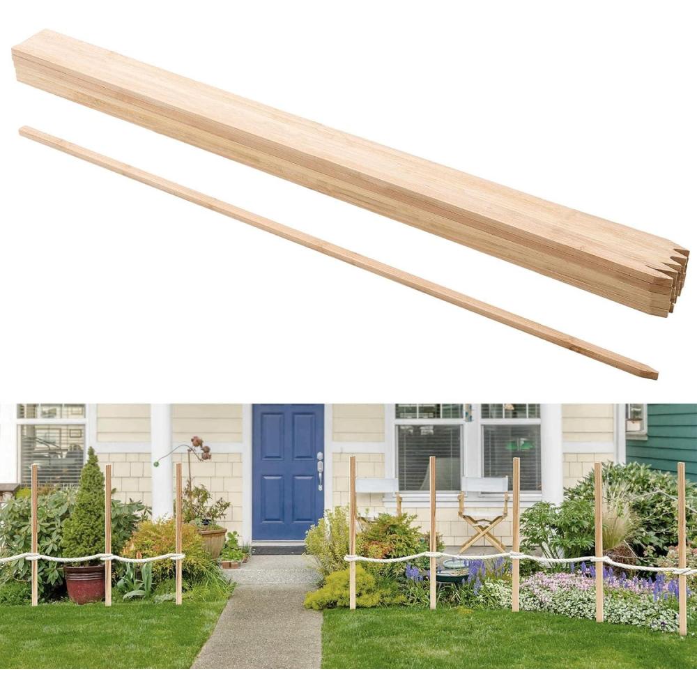 image:imageVEVOR Wooden Garden Stakes 25 Pcs 24 x 05 x15 in Survey Grading Stakes Garden Ground Stake with Sharp Point Fir Wood Plant Support Stake Sign Posts for Silt Fence Backyard Boundaries Baselines069 x 05 x 48in25pcs