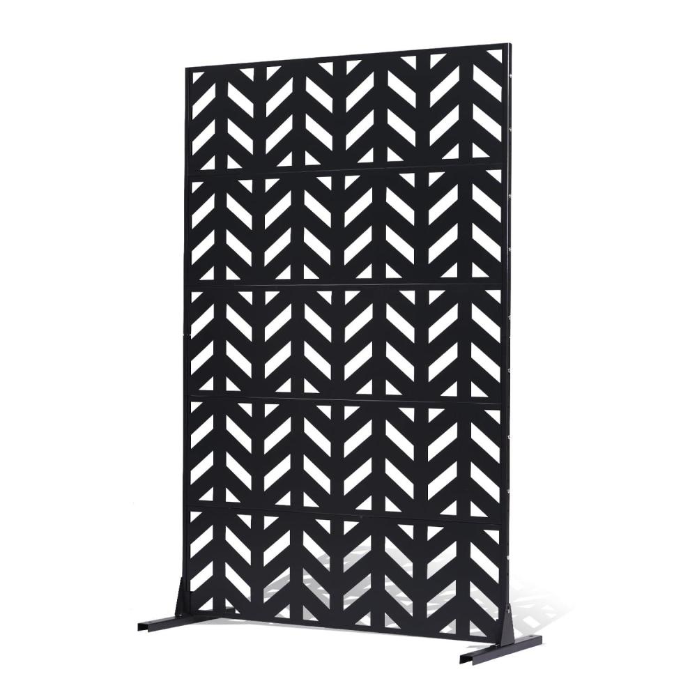 image:imageVEVOR Wooden Privacy Screen36 W x 73 H Outdoor Privacy Screen Freestanding Wood Privacy Panel with StandOutdoor Divider for Balcony Patio Lawn GardenBlack Up