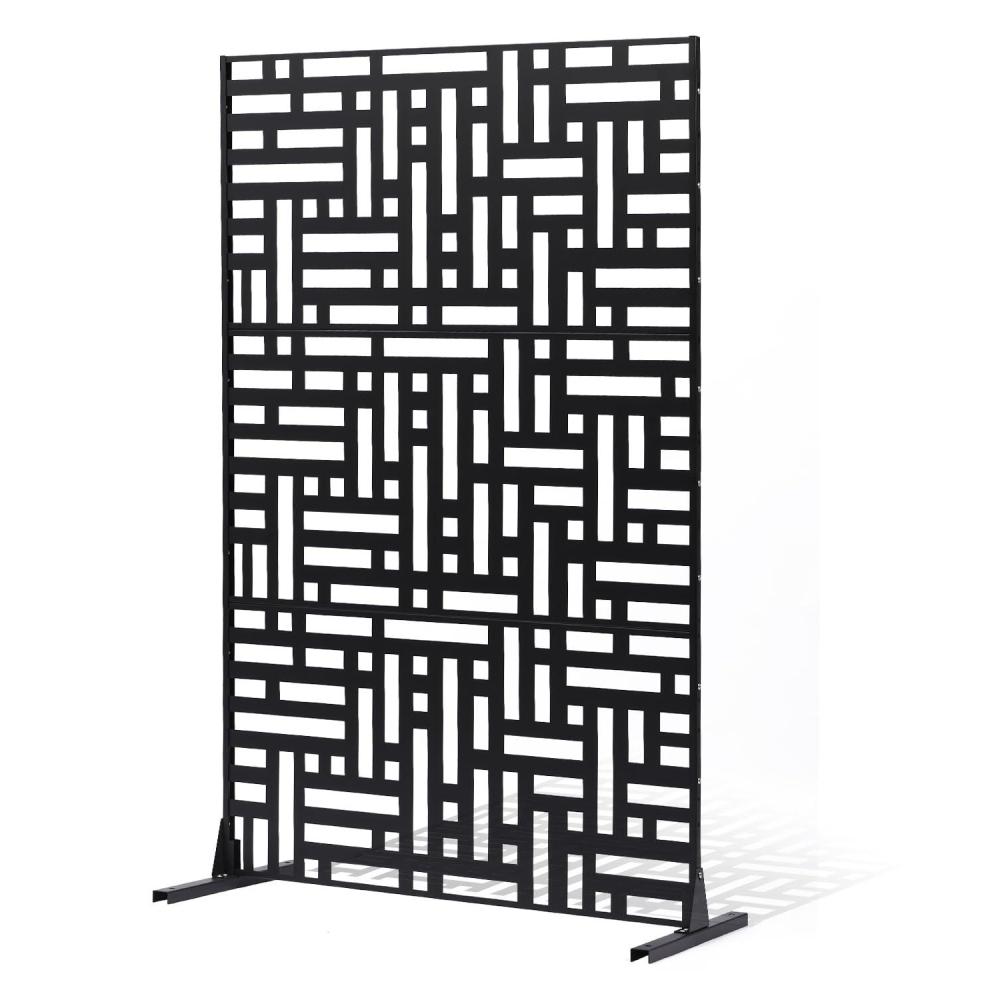 image:imageVEVOR Wooden Privacy Screen36 W x 73 H Outdoor Privacy Screen Freestanding Wood Privacy Panel with StandOutdoor Divider for Balcony Patio Lawn GardenBlack Street