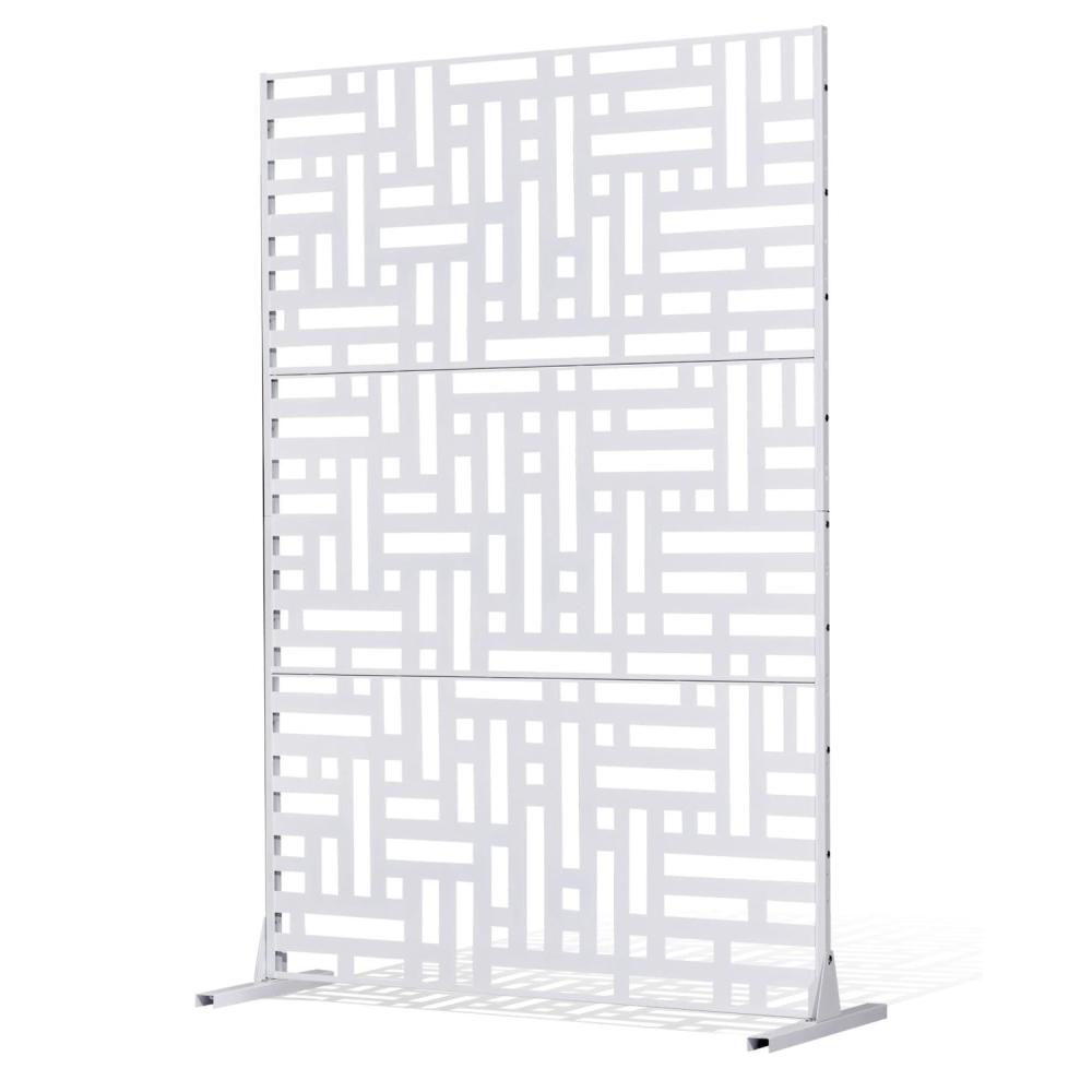image:imageVEVOR Wooden Privacy Screen36 W x 73 H Outdoor Privacy Screen Freestanding Wood Privacy Panel with StandOutdoor Divider for Balcony Patio Lawn GardenWhite Street