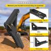 18 inch Backhoe Excavator Thumb Attachments Weld On Adjustable Boom Tractor Excavator 1/2Inch Teeth Thick Steel Plate Assembly 12MM Bolt-On Design(32inch)