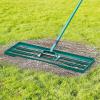 Lawn Leveling Rake 36″x10″ with 78″ Handle, Compost Spreader with 24.4-25.6″ Adjustable Handle and 24″ Basket for Spreading Manure Topsoil