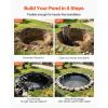 VEVOR 10 x 13 ft Pond Liner, 20 Mil Thickness, Pliable & Durable LLDPE Material, Easy Cutting Underlayment for Fish or Koi,Waterfall, Fountains, Water Gardens, Black(15 x 15 ft)
