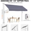 VEVOR 138″ x 47″ Patio Awning Retractable, Outdoor Retractable Patio Awning Sunshade Shelter, Adjustable Patio Door Window Canopy with Manual Crank Handle for Backyard, Garden, Balcony, Dark Gray(157″ ×47″)