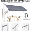 VEVOR 138″ x 47″ Patio Awning Retractable, Outdoor Retractable Patio Awning Sunshade Shelter, Adjustable Patio Door Window Canopy with Manual Crank Handle for Backyard, Garden, Balcony, Dark Gray(138″ × 47″)