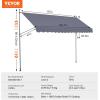 VEVOR 138″ x 47″ Patio Awning Retractable, Outdoor Retractable Patio Awning Sunshade Shelter, Adjustable Patio Door Window Canopy with Manual Crank Handle for Backyard, Garden, Balcony, Dark Gray(157″ ×47″)