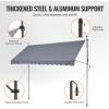 VEVOR 138″ x 47″ Patio Awning Retractable, Outdoor Retractable Patio Awning Sunshade Shelter, Adjustable Patio Door Window Canopy with Manual Crank Handle for Backyard, Garden, Balcony, Dark Gray(138″ × 47″)