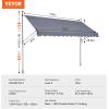 VEVOR 138″ x 47″ Patio Awning Retractable, Outdoor Retractable Patio Awning Sunshade Shelter, Adjustable Patio Door Window Canopy with Manual Crank Handle for Backyard, Garden, Balcony, Dark Gray(138″ × 47″)