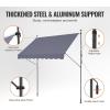VEVOR 138″ x 47″ Patio Awning Retractable, Outdoor Retractable Patio Awning Sunshade Shelter, Adjustable Patio Door Window Canopy with Manual Crank Handle for Backyard, Garden, Balcony, Dark Gray(98″ × 47″)