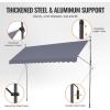 VEVOR 138″ x 47″ Patio Awning Retractable, Outdoor Retractable Patio Awning Sunshade Shelter, Adjustable Patio Door Window Canopy with Manual Crank Handle for Backyard, Garden, Balcony, Dark Gray(157″ ×47″)