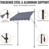 VEVOR 138″ x 47″ Patio Awning Retractable, Outdoor Retractable Patio Awning Sunshade Shelter, Adjustable Patio Door Window Canopy with Manual Crank Handle for Backyard, Garden, Balcony, Dark Gray(59″ ×47″)