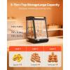 VEVOR 2-Tier Commercial Food Warmer Display, 850W Food Display Warmer w/Tempered Glass and Steam Heating, 86℉~185℉ Temperature Control, 111L Large Capacity for Hamburger, Pizza, Bread, Fried Chicken(3-Tier（60QT）)