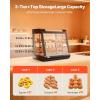 VEVOR 2-Tier Commercial Food Warmer Display, 850W Food Display Warmer w/Tempered Glass and Steam Heating, 86℉~185℉ Temperature Control, 111L Large Capacity for Hamburger, Pizza, Bread, Fried Chicken(3-Tier（106QT）)