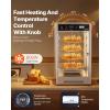VEVOR 2-Tier Commercial Food Warmer Display, 850W Food Display Warmer w/Tempered Glass and Steam Heating, 86℉~185℉ Temperature Control, 111L Large Capacity for Hamburger, Pizza, Bread, Fried Chicken(4-Tier（14″）)
