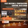 VEVOR 2-Tier Commercial Food Warmer Display, 850W Food Display Warmer w/Tempered Glass and Steam Heating, 86℉~185℉ Temperature Control, 111L Large Capacity for Hamburger, Pizza, Bread, Fried Chicken(2-Tier（117QT）)
