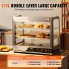 VEVOR 2-Tier Commercial Food Warmer Display, 850W Food Display Warmer w/Tempered Glass and Steam Heating, 86℉~185℉ Temperature Control, 111L Large Capacity for Hamburger, Pizza, Bread, Fried Chicken(2-Tier（117QT）)