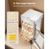 VEVOR 2-Tier Commercial Food Warmer Display, 850W Food Display Warmer w/Tempered Glass and Steam Heating, 86℉~185℉ Temperature Control, 111L Large Capacity for Hamburger, Pizza, Bread, Fried Chicken(5-Tier（127QT）)
