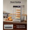 VEVOR 2-Tier Commercial Food Warmer Display, 850W Food Display Warmer w/Tempered Glass and Steam Heating, 86℉~185℉ Temperature Control, 111L Large Capacity for Hamburger, Pizza, Bread, Fried Chicken(4-Tier（14″）)