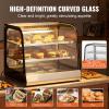 VEVOR 2-Tier Commercial Food Warmer Display, 850W Food Display Warmer w/Tempered Glass and Steam Heating, 86℉~185℉ Temperature Control, 111L Large Capacity for Hamburger, Pizza, Bread, Fried Chicken(2-Tier（117QT）)