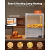 VEVOR 2-Tier Commercial Food Warmer Display, 850W Food Display Warmer w/Tempered Glass and Steam Heating, 86℉~185℉ Temperature Control, 111L Large Capacity for Hamburger, Pizza, Bread, Fried Chicken(19.69 x 13.19 x 26.38 in / 500 x 335 x 670 mm)