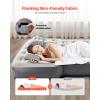 VEVOR Car Air Mattress, Inflatable Car Camping Mattress, Fits Toyota 4runner Jeep Wrangler JK JKU JL JLU 4 Door, Flocking Thickened Blow Up Travel Beds, Gray 2 Pillows