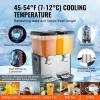 VEVOR Commercial Beverage Dispenser, 3 Tanks 18 L / 19 QT Per Tank Juice Dispenser, 512W Stainless Steel Ice Tea Drink Machine with 45°F-54°F Cooling Temperature, for Cold Drink Restaurant Bar Party(2 tanks x 18L)