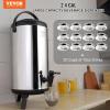 VEVOR Commercial Beverage Dispenser, 3 Tanks 18 L / 19 QT Per Tank Juice Dispenser, 512W Stainless Steel Ice Tea Drink Machine with 45°F-54°F Cooling Temperature, for Cold Drink Restaurant Bar Party(1 tanks x 9.2L)