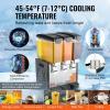 VEVOR Commercial Beverage Dispenser, 4 Tanks 10 L / 10.6 QT Per Tank Juice Dispenser, 430W Stainless Steel Ice Tea Drink Machine with 45°F-54°F Cooling Temperature, for Cold Drink Restaurant Bar Party(3 Tanks × 10 L)