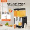 VEVOR Commercial Beverage Dispenser, 4 Tanks 10 L / 10.6 QT Per Tank Juice Dispenser, 430W Stainless Steel Ice Tea Drink Machine with 45°F-54°F Cooling Temperature, for Cold Drink Restaurant Bar Party(2 Tanks × 10 L)