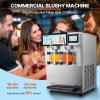 VEVOR Commercial Slushy Machine, 2 x 12L / 3.17 Gal Double Tanks, Cool and Freeze Modes, Stainless Steel Margarita Smoothie Frozen Drink Maker, Slushie Machine for Party Cafes Restaurants Bars Home(Silver)