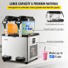 VEVOR Commercial Slushy Machine, 6 L x 2 Tanks 50 Cups Margarita Machine, 700W 110V Stainless Steel Smoothie Frozen Drink Maker, Perfect for Supermarkets Cafes Restaurants Bars and Home Use, Silver(6L*2)