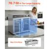 VEVOR Electric Hot Box Food Warmer, 5-Tier Commercial Warming Cabinet with Water Tray, Single-Door and Adjustable Shelves, Stainless Steel Food Warmer Cabinet, for Restaurant, Kitchen, Pizza, Chicken(4 Tier-2 Transparent Doors)