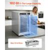 VEVOR Electric Hot Box Food Warmer, 5-Tier Commercial Warming Cabinet with Water Tray, Single-Door and Adjustable Shelves, Stainless Steel Food Warmer Cabinet, for Restaurant, Kitchen, Pizza, Chicken(5 Tier-Transparent Door)
