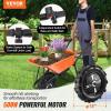 VEVOR Electric Wheelbarrow Cart, 500W Powered Utility Garden Wagon Dump Cart, 4.5 Cu. Ft. Load & 573 lbs Capacity with Metal Handle & 16″ Track Wheels, Two Wheel Barrow Yard Cart & Wagons for Lawn(Electric 4 Cu. Ft. Load & 330 lbs)