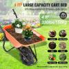VEVOR Electric Wheelbarrow Cart, 500W Powered Utility Garden Wagon Dump Cart, 4.5 Cu. Ft. Load & 573 lbs Capacity with Metal Handle & 16″ Track Wheels, Two Wheel Barrow Yard Cart & Wagons for Lawn(Electric 4 Cu. Ft. Load & 330 lbs)