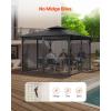 VEVOR Gazebo Netting Replacement, Fit Most 10 x 10 x 6.7 FT Gazebo Curtain, Outdoor Garden Net, 4-Panel Sidewall Mesh Net, Patio Midge Nettings with Double Zipper, Canopy Screen (Netting Only)(Black)
