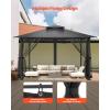 VEVOR Gazebo Netting Replacement, Fit Most 10 x 10 x 6.7 FT Gazebo Curtain, Outdoor Garden Net, 4-Panel Sidewall Mesh Net, Patio Midge Nettings with Double Zipper, Canopy Screen (Netting Only)(Black)