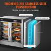 VEVOR Hot Box Food Warmer, 4-Tier Concession Warmer with Water Tray, 4 Pans, Glass Double-door and Adjustable Shelves, Stainless Steel Food Warmer Cabinet, Ideal for Storing Pizza, Chicken, Restaurant(4-Tier Transparent Double Doors)