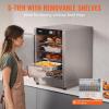 VEVOR Hot Box Food Warmer, 4-Tier Concession Warmer with Water Tray, 4 Pans, Glass Double-door and Adjustable Shelves, Stainless Steel Food Warmer Cabinet, Ideal for Storing Pizza, Chicken, Restaurant(5-Tier Single Door)