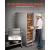 VEVOR Hot Box Food Warmer, 4-Tier Concession Warmer with Water Tray, 4 Pans, Glass Double-door and Adjustable Shelves, Stainless Steel Food Warmer Cabinet, Ideal for Storing Pizza, Chicken, Restaurant(16-Tier Single Door)