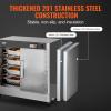 VEVOR Hot Box Food Warmer, 4-Tier Concession Warmer with Water Tray, 4 Pans, Glass Double-door and Adjustable Shelves, Stainless Steel Food Warmer Cabinet, Ideal for Storing Pizza, Chicken, Restaurant(4-tier Double Door)