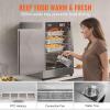 VEVOR Hot Box Food Warmer, 4-Tier Concession Warmer with Water Tray, 4 Pans, Glass Double-door and Adjustable Shelves, Stainless Steel Food Warmer Cabinet, Ideal for Storing Pizza, Chicken, Restaurant(5-Tier Single Door)
