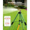 VEVOR Impact Sprinkler on Tripod Base, 2 Packs, Heavy Duty Tripod Sprinklers with Brass Head & 3/4″ NH Connector, 360 Degree Large Area Irrigation Sprinkler, Adjustable Heights Sprinkler for Yard(2PC)