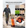 VEVOR Industrial Concrete Sprayer with Wheeled Cart, 3.5 Gallon Stainless Steel Sprayer, Heavy Duty Tri-Poxy Pump Sprayers, 20.5″Wand, 48″ & 120″Hoses, 2 Brass Nozzles for Construction, Lawn & Garden(3.5 Gal with Cart)