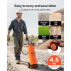 VEVOR Industrial Concrete Sprayer with Wheeled Cart, 3.5 Gallon Stainless Steel Sprayer, Heavy Duty Tri-Poxy Pump Sprayers, 20.5″Wand, 48″ & 120″Hoses, 2 Brass Nozzles for Construction, Lawn & Garden(4.5 Gal with Cart)