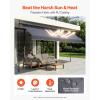 VEVOR Manual Retractable Awning, 157″ Outdoor Retractable Patio Awning Sunshade Shelter, Height Adjustable Patio Door Window Canopy with Manual Crank Handle for Backyard, Garden, Balcony, Dark Gray