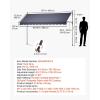VEVOR Manual Retractable Awning, 157″ Outdoor Retractable Patio Awning Sunshade Shelter, Height Adjustable Patio Door Window Canopy with Manual Crank Handle for Backyard, Garden, Balcony, Dark Gray