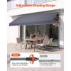VEVOR Manual Retractable Awning, 157″ Outdoor Retractable Patio Awning Sunshade Shelter, Height Adjustable Patio Door Window Canopy with Manual Crank Handle for Backyard, Garden, Balcony, Dark Gray