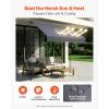 VEVOR Manual Retractable Awning, 98″ Outdoor Retractable Patio Awning Sunshade Shelter, Height Adjustable Patio Door Window Canopy with Manual Crank Handle for Backyard, Garden, Balcony, Dark Gray
